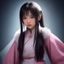 嫩小兔首席设计师陈柔柔的工作照，正在设计工作台前专注创作